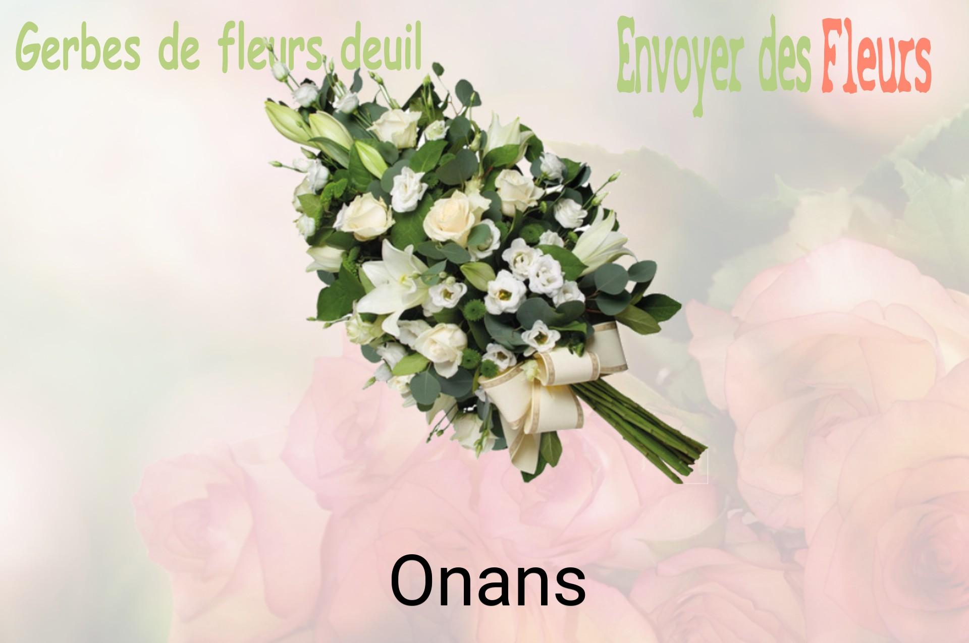 Gerbe de fleurs de deuil livrée à Onans